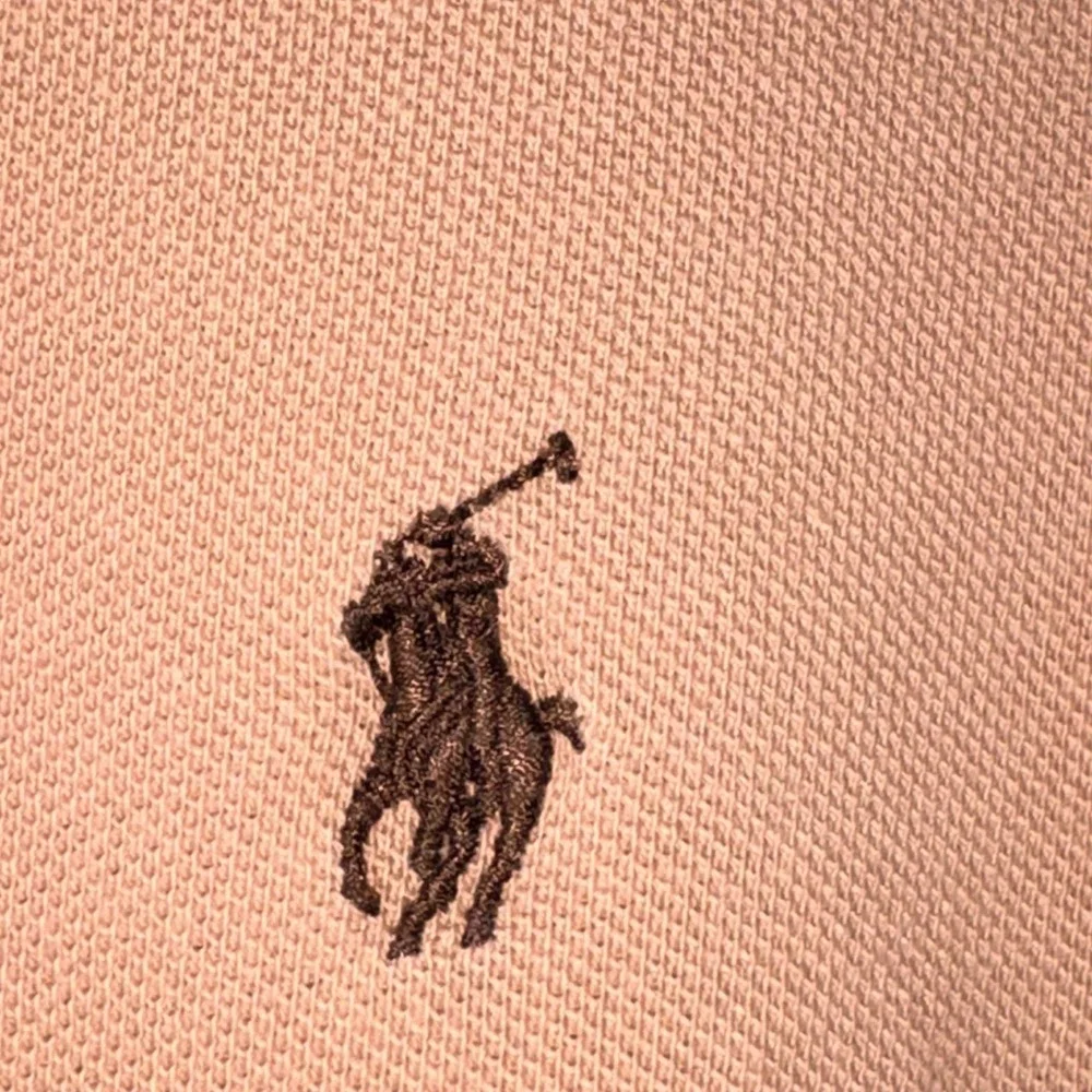 Polo Ralph Lauren Polo Shirt Large Tan Pique Cotton Short Sleeve Logo biw pony
